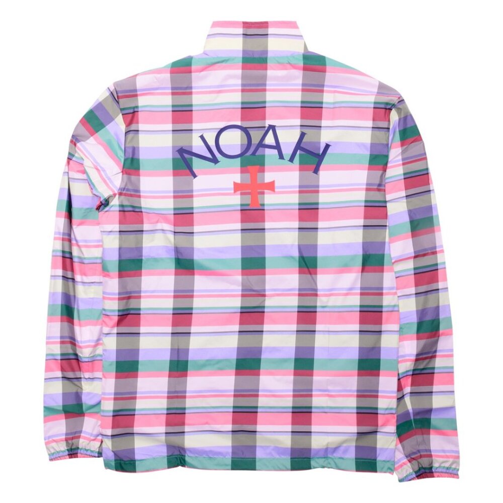 Adidas Originals x NOAH Plaid Windbreaker Full Zip Running Jacket Preppy Coastal